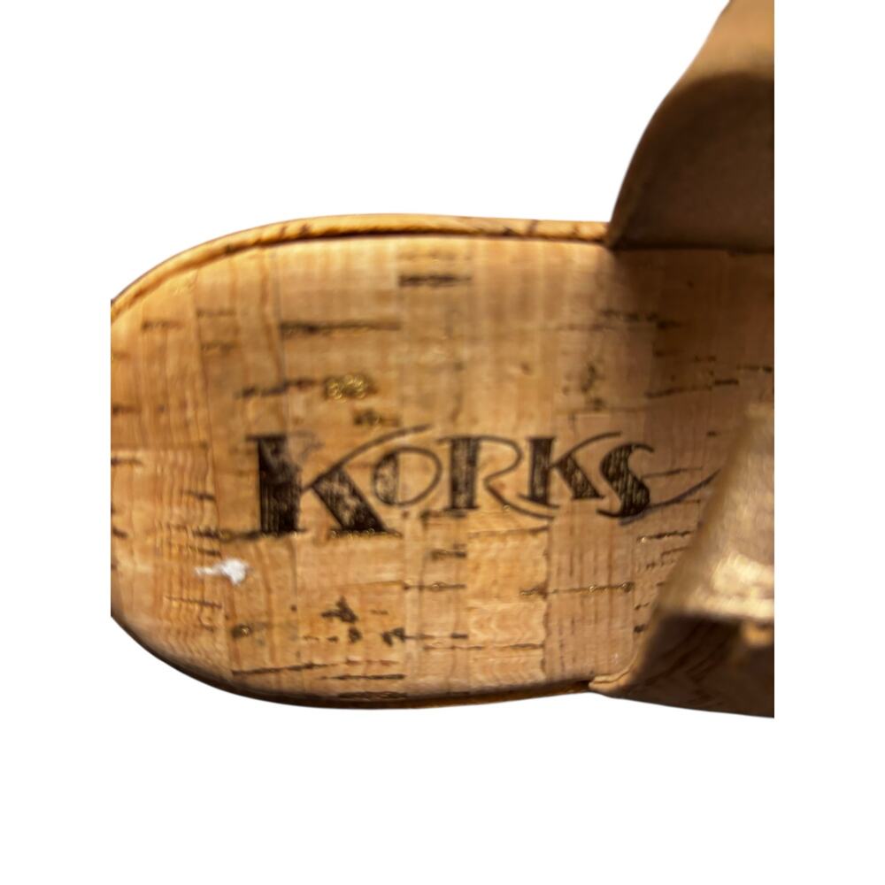 Korks Women's Bardot II Buckle Cork Wedge Heels Size 9M Natural Casual Vacation - Picture 4 of 6